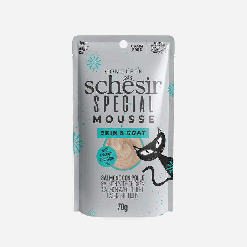 Schesir Skin & Coat Zalm met Kip Mousse 70g