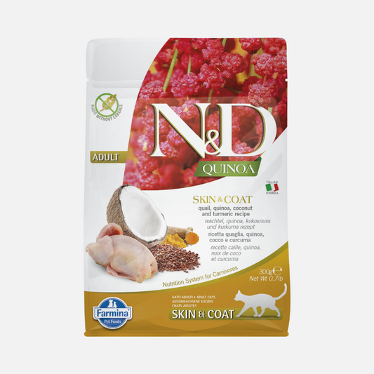 N&amp;D Quinoa Cat Skin &amp; Coat Quail 300 gr.
