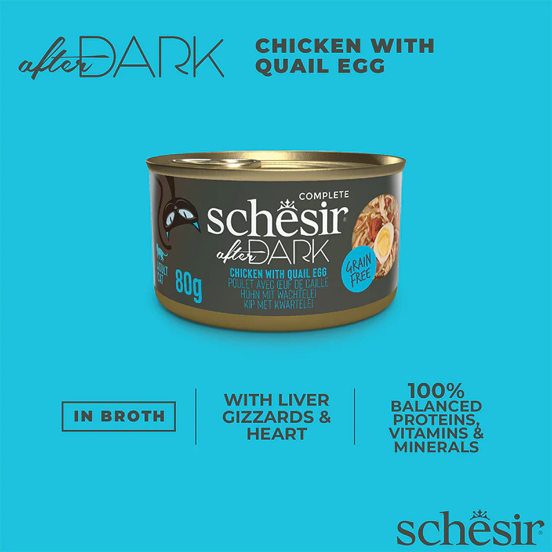 Schesir After Dark Bouillon Kip met Kwartelei in Bouillon 80g