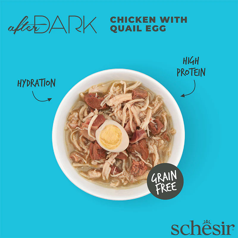 Schesir After Dark Bouillon Kip met Kwartelei in Bouillon 80g