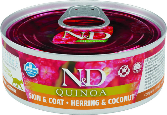 N&amp;D Quinoa Wet Cat Skin and Fur Herring 80 gr.