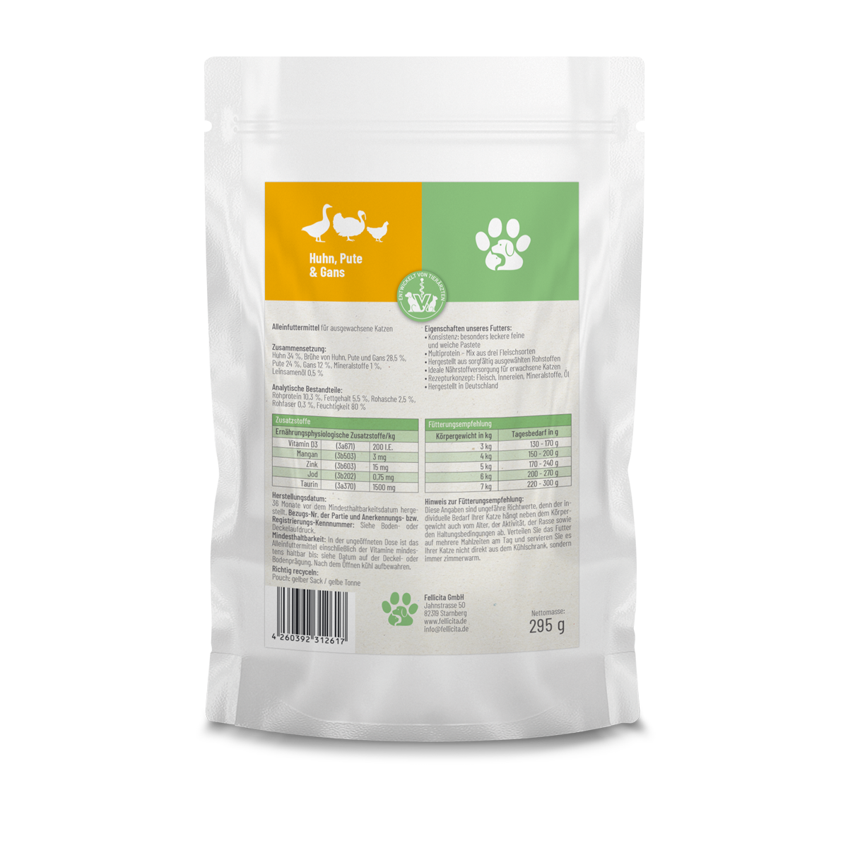 Fellicita Chicken, Turkey &amp; Goose Premium Cat Wet Food 290 g