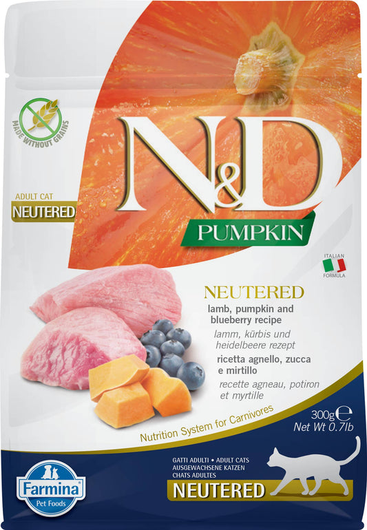 N&amp;D Pumpkin castrated lamb for cats 300 gr.