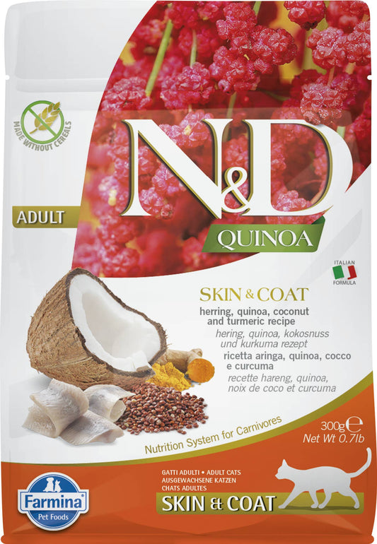 N&amp;D Quinoa Herring for Cats Skin and Coat 300 gr.